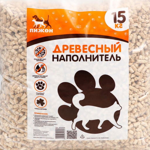 Наполнитель древесный Пижон 15 кг  фото 7