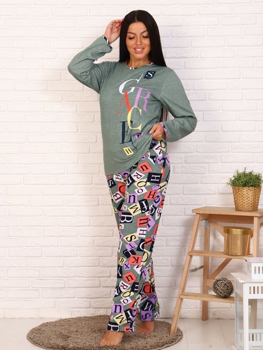 м335 костюм Лера кулирка (буквы) - Иванушка-трикотаж фото 3