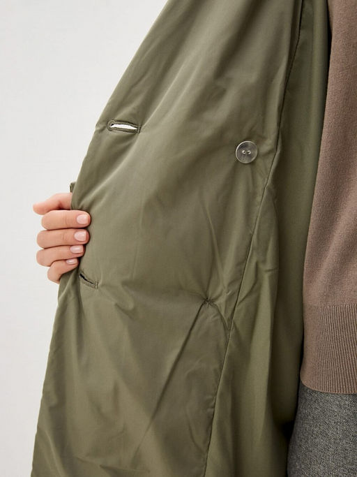 Объемное утепленное пальто запашного кроя - Incity фото 12