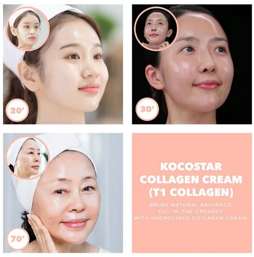 KOCOSTAR COLLAGEN CREAM (T1 COLLAGEN) Плёночная маска для лица с коллагеном фото 2