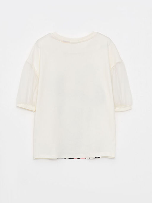 Bisiklet Yaka Minnie Mouse Bask?l? K?sa Kollu K?z ?ocuk Ti??rt - Waikiki фото 2