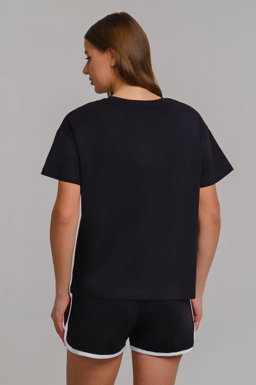 Арт. 9105 Пижама с шортами 42-50 (5 шт) Цвет:верх-черный, низ-черный - Калинка фото 9