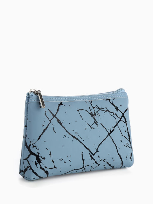 Набор простых косметичек на молниях 2 в 1, с рисунком, голубой