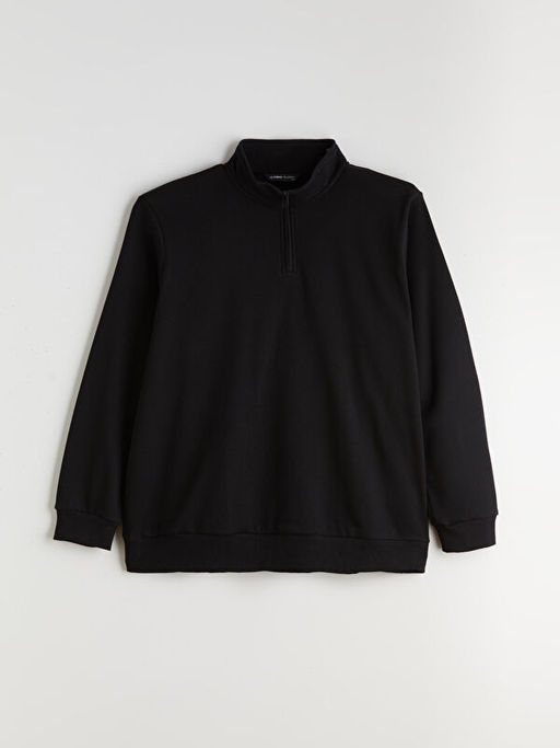 B?y?k Beden Dik Yaka Erkek Sweatshirt
