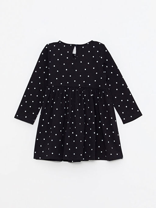 Bisiklet Yaka Uzun Kollu Bask?l? K?z Bebek Elbise - Waikiki фото 2