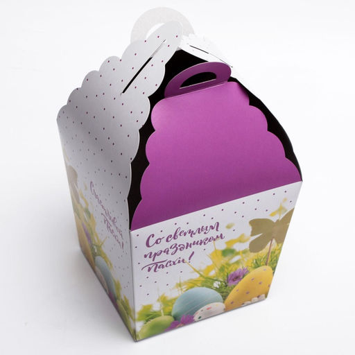 Цена за 5 шт. Коробка подарочная пасхальная Светлой Пасхи!, в крапинку, 17?17?26 см