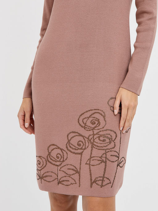 платье длины миди в розовом цвете с цветами из страз - Glenfield фото 4