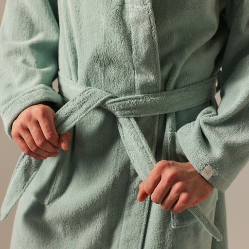 Халат махровый мужской SL HOME: Basic «Аззура», размер S, хлопок 100%, мятный