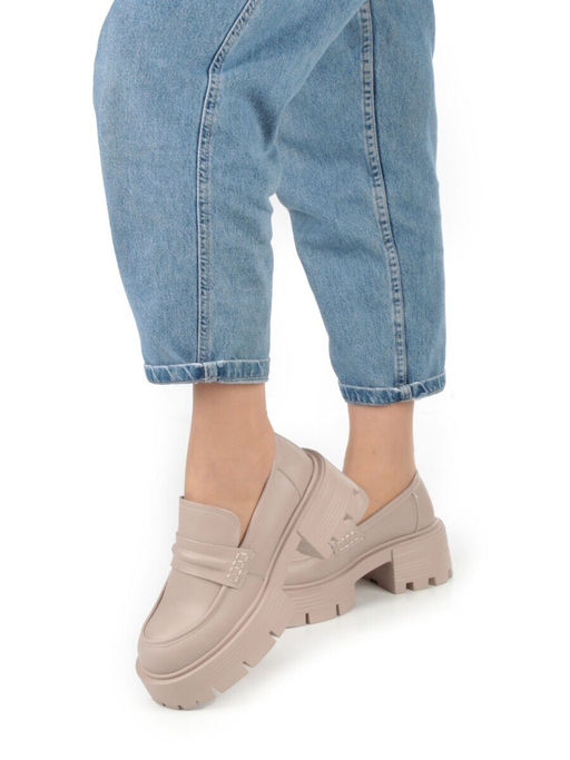 03-C1815-2 BEIGE Лоферы женские (натуральная кожа) - Фабричный китай фото 3