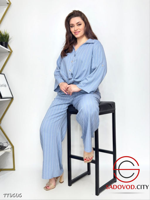 Костюм брючный двойка в полоску - Bruno фото 3