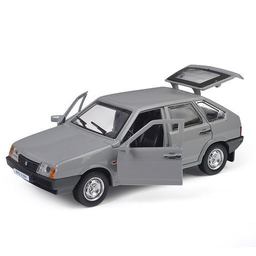 Машина металл ВАЗ-2109 "Спутник" 12 см, (двери, багаж, серебряный) инерц., в коробке