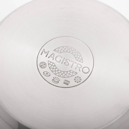 Кастрюля Magistro Klimena, 4.6 л, AISI - 201, крышка-дуршлаг, носик для слива, капсульное дно, индукция, нержавеющая сталь  фото 7