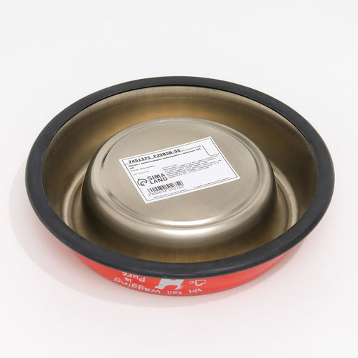 Миска с нескользящим основанием с принтом, 445 мл, красная - Пижон фото 4