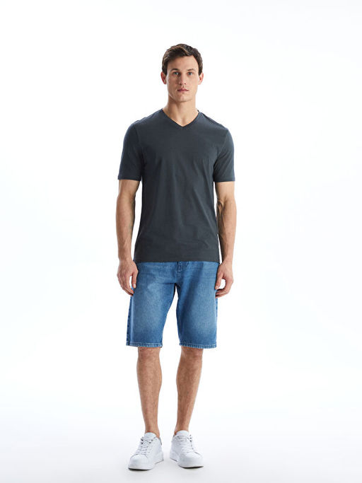 V Yaka K?sa Kollu Penye Erkek Ti??rt