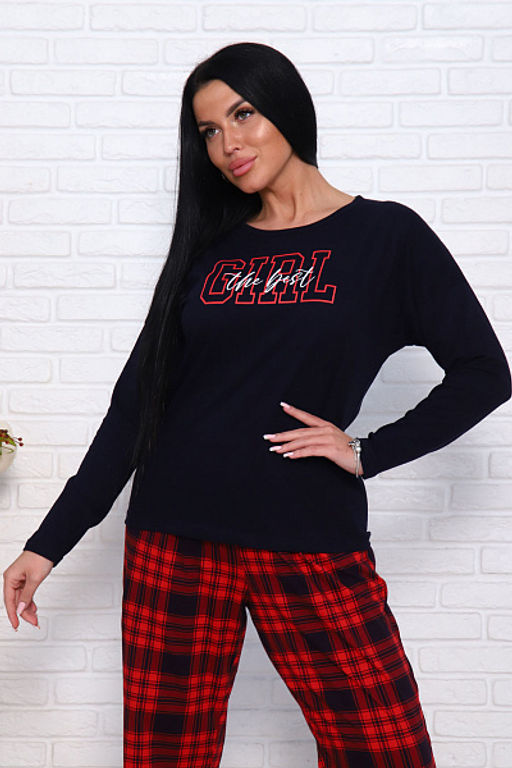 Костюм с брюками, принт, темно-синий (957-1) - Плиона фото 11