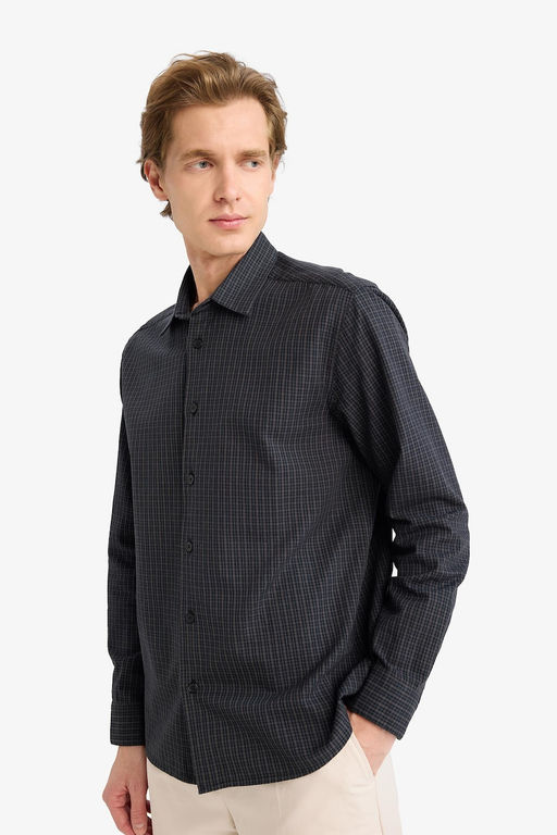 %100 Pamuk Regular Fit Bask_l_ G_mlek - Defacto фото 3