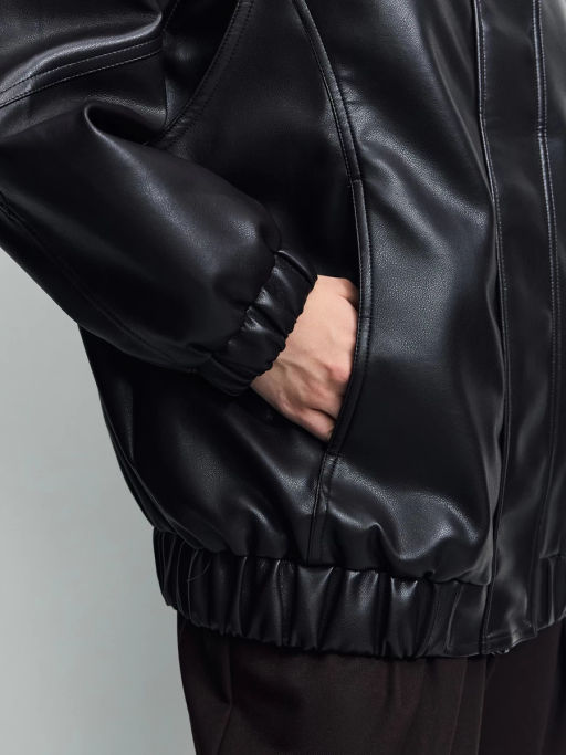 Куртка оверсайз из искусственной кожи / Zarina фото 10