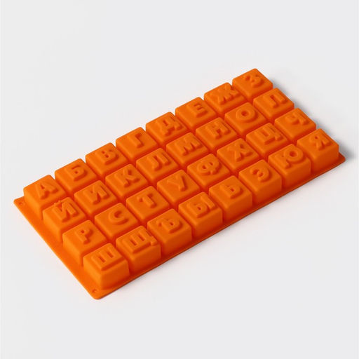 Цена за 2 шт. Форма для шоколада Доляна Алфавит, силикон, 35?18 см, 32 ячейки (3.7?3.7?3 см), МИКС
