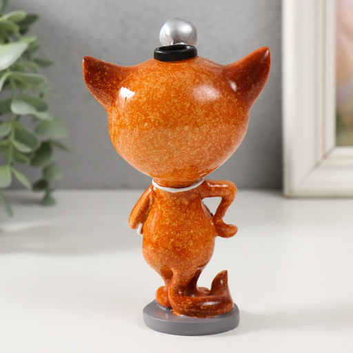 Фигурка полистоун лак «Котик-врач с фонендоскопом», 8.3×6.2×13.8 см