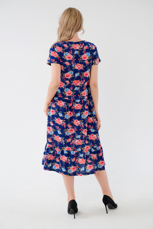 Платье женское из кулирки Кармелита красно-синий - Амадэль фото 8