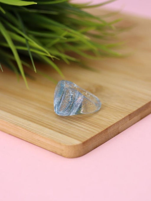 Кольцо акриловое GIRLY "Blue heart", blue (d=1,7 см)