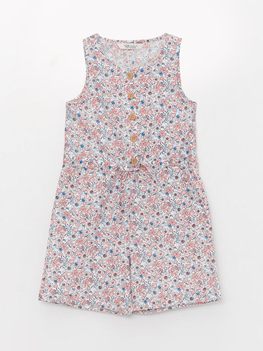 Bisiklet Yaka Desenli K?z ?ocuk Tulum