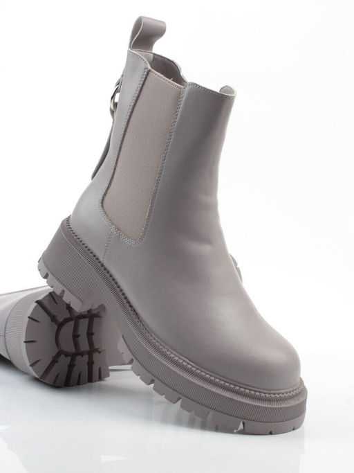 04-PAT174-2Z GRAY Ботинки зимние женские (натуральная кожа, 100% шерсть)