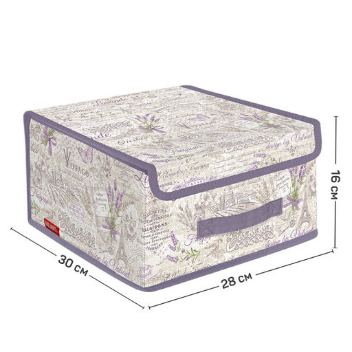 Короб стеллажный с крышкой, малый, 28*30*16 см Valiant  фото 46