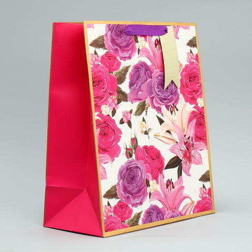 Пакет подарочный с шильдиком Самой нежной, 30.5 х 25.4 х 12.7 см - Дарите счастье фото 3