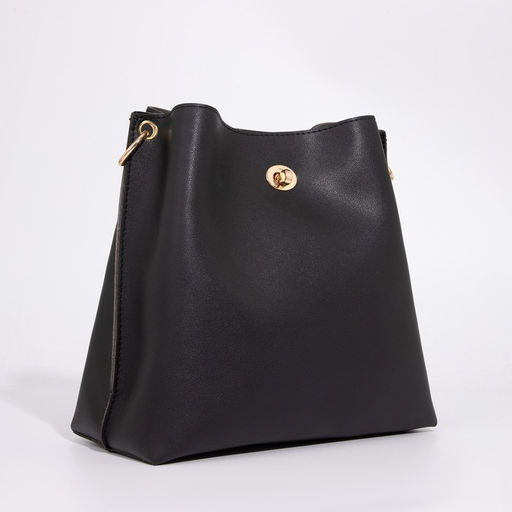 Сумка женская на застёжке, чёрная