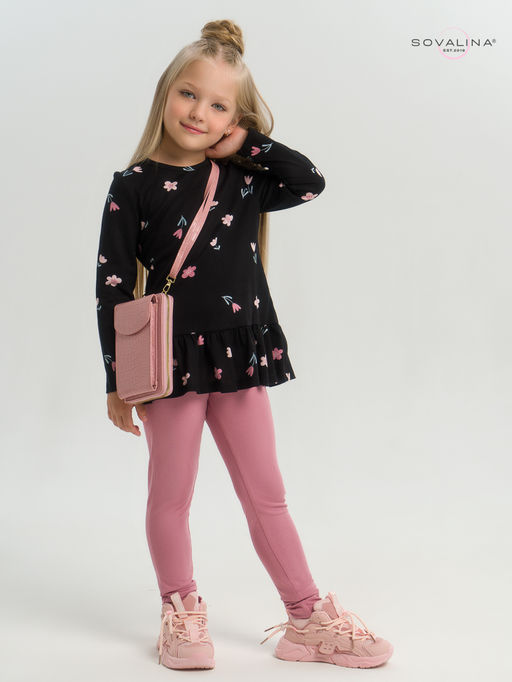 Костюм Алиса тюльпаны на черном-сухая роза - Sovalina фото 5