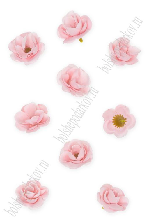 Головки цветов "Роза" 3,5 см (20 шт) SF-7874, светло-розовый