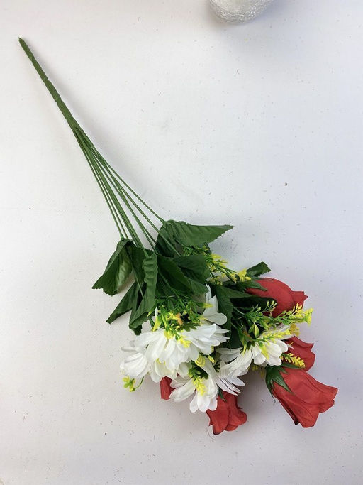 Цветы розы+ромашки букет 55см, бутонов 5/5 - Aopen фото 4