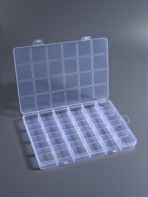 Органайзер для хранения мелочей, 24 ячейки, 19×13×1.8 см, прозрачный