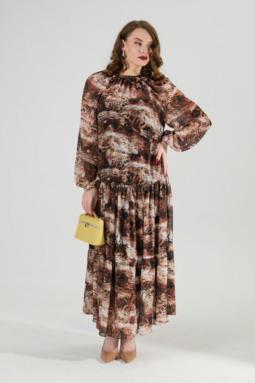 Платье NIKVA н1025-1 тигровая абстракция  фото 3