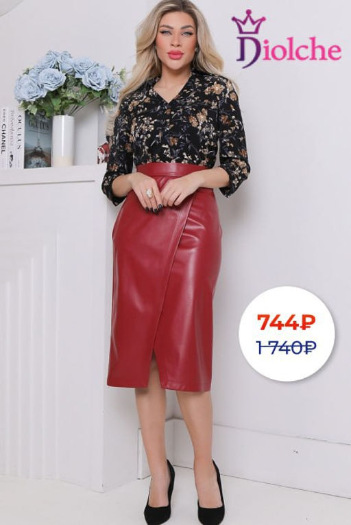 Юбка Люкс ( эко кожа вишня)