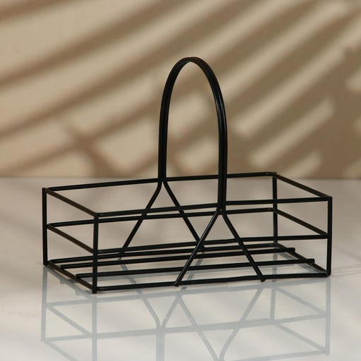 Набор керамический для специй на металлической подставке Kitchen, 2 шт, цвет белый-чёрный