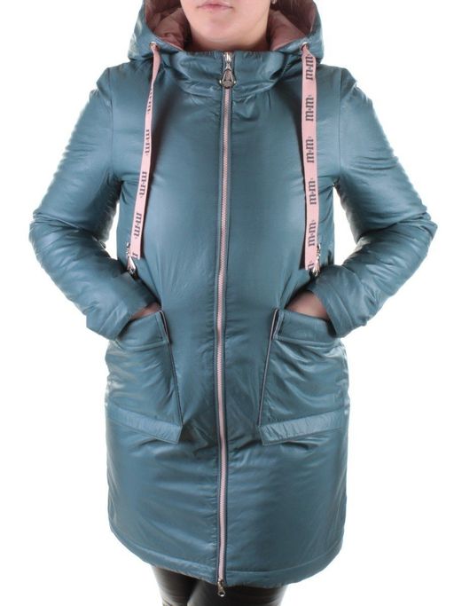 B19116 GRAY/GREEN Пальто демисезонное женское Aikesdfrs - Fashion фото 2