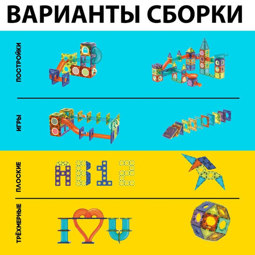 Магнитный конструктор Магникс, 66 деталей - Unicon фото 3