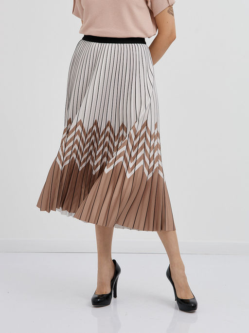 юбка плиссированная в бело-бежевом цвете - Glenfield фото 5