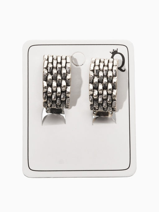 Цена за 2 шт. Клипсы «Плетение», цвет чернёное серебро