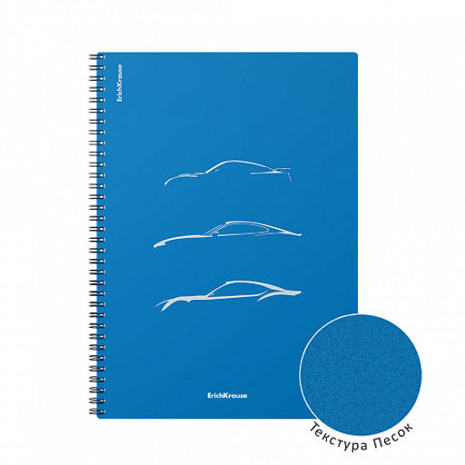 Цена за 2 шт. Тетрадь общая с пластиковой обложкой на спирали ErichKrause Mirage, синий, A4, 80 листов, клетка фото 3