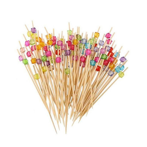 Шампур бамбук 12 см "Кристалл куб" ассорти