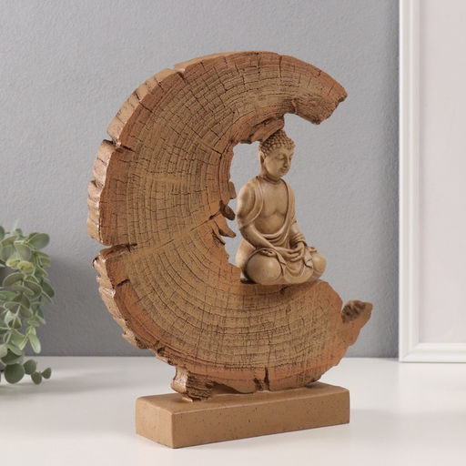 Фигурка полистоун «Будда - Мудра Дхьяна - медитация в разрезе дерева», 6.5×27×27 см