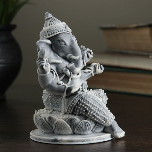 Фигурка «Ганеша на лотосе», мраморная крошка, 10.5 см