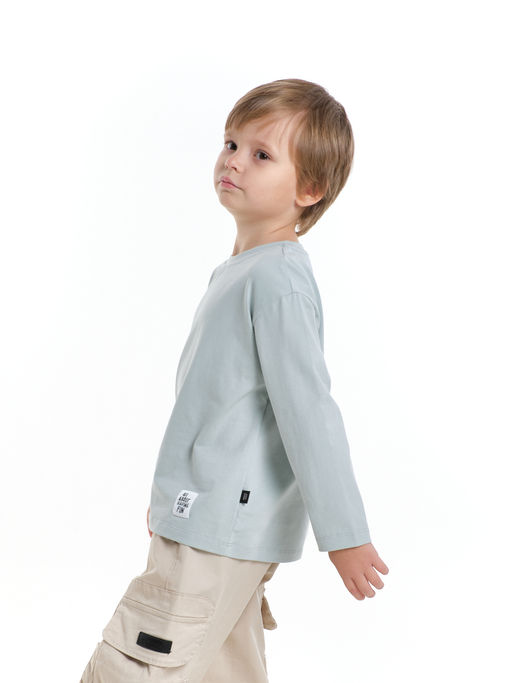 Базовый лонгслив для мальчика 22-6007 белый - Mini maxi фото 8