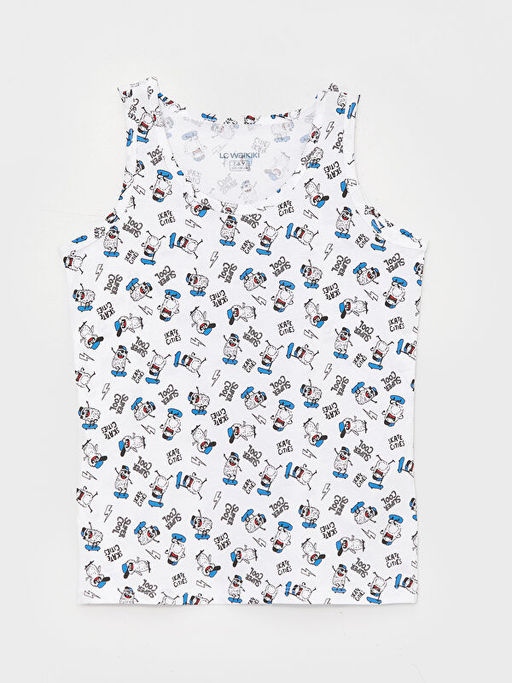 Bisiklet Yaka Bask?l? Erkek ?ocuk Atlet 2li - Waikiki фото 2