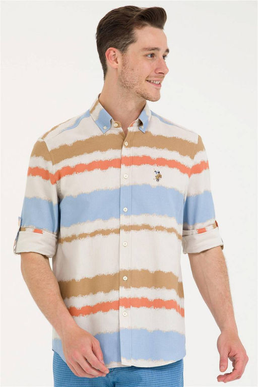 Мужская синяя рубашка с длинным рукавом - U.s. polo assn фото 8