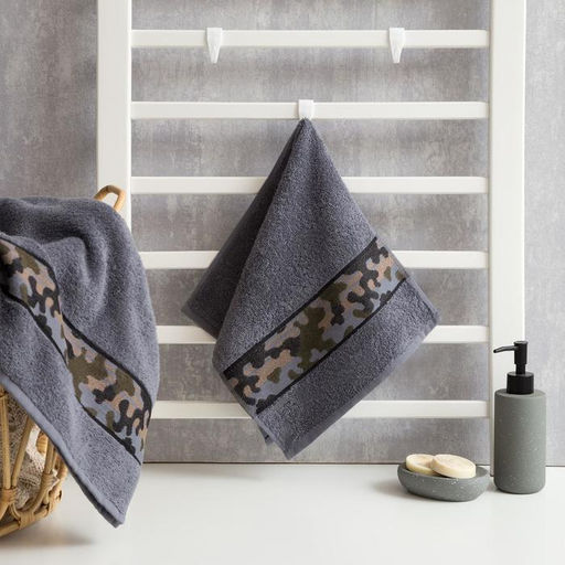 Полотенце махровое Love Life Милитари 30?60 см, цв. графит, 100% хлопок, 360 г/м?