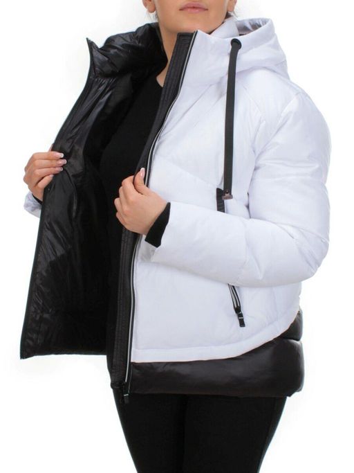 21068 WHITE Куртка зимняя женская FLANCE ROSE (200 гр. холлофайбера) - Фабричный китай фото 7